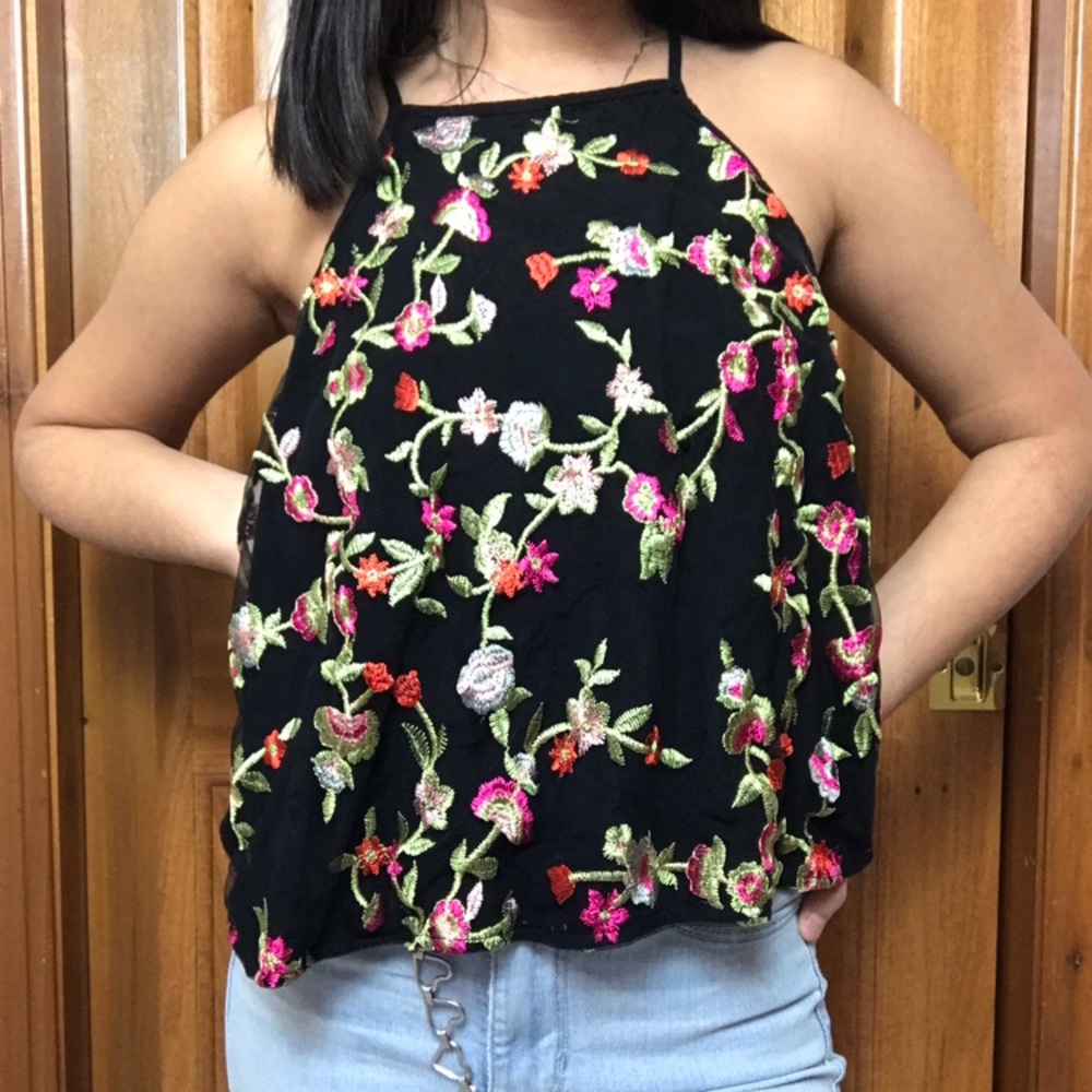 Floral Mesh Tank Top